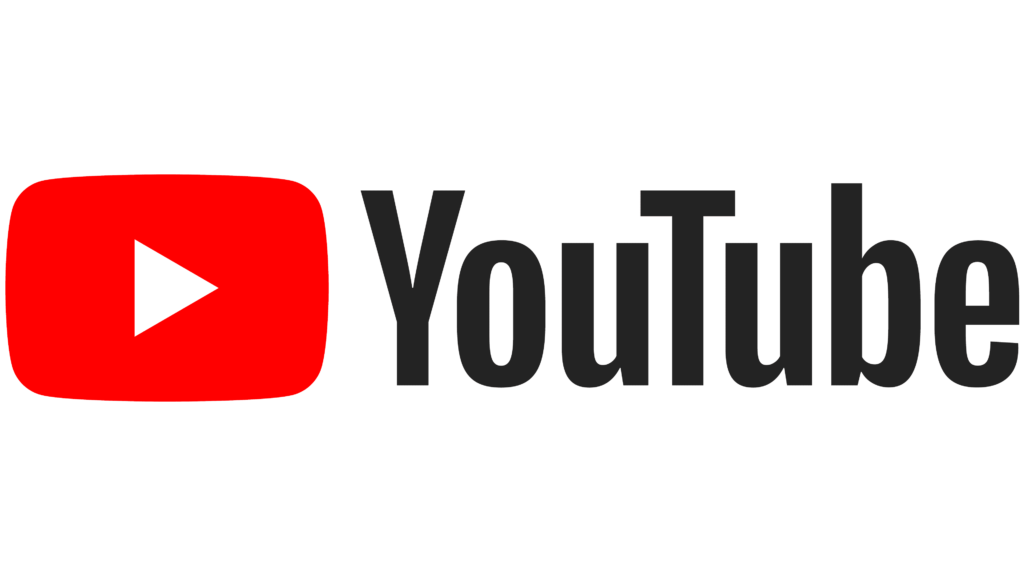 YouTube logo - Red Play button with Black lettering